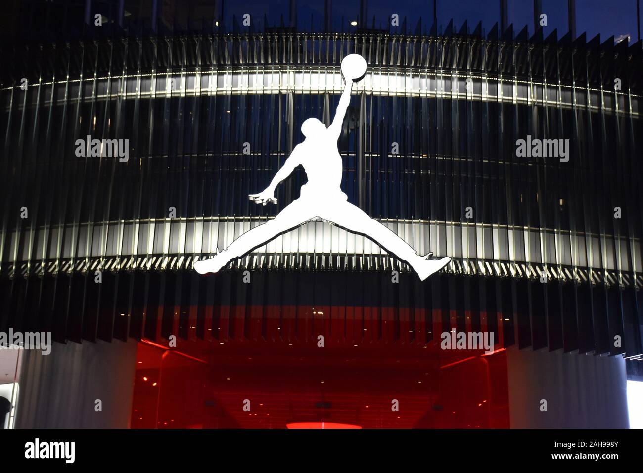 Beijing, Beijing, China. 27th Dec, 2019. Beijing, CHINA-NBA flagship store  in Wangfujing, Beijing, Dec. 26, 2019.The NBA's Beijing flagship store is  divided into two floors with a sales area of 1,145 square meters.The  products are various, including je