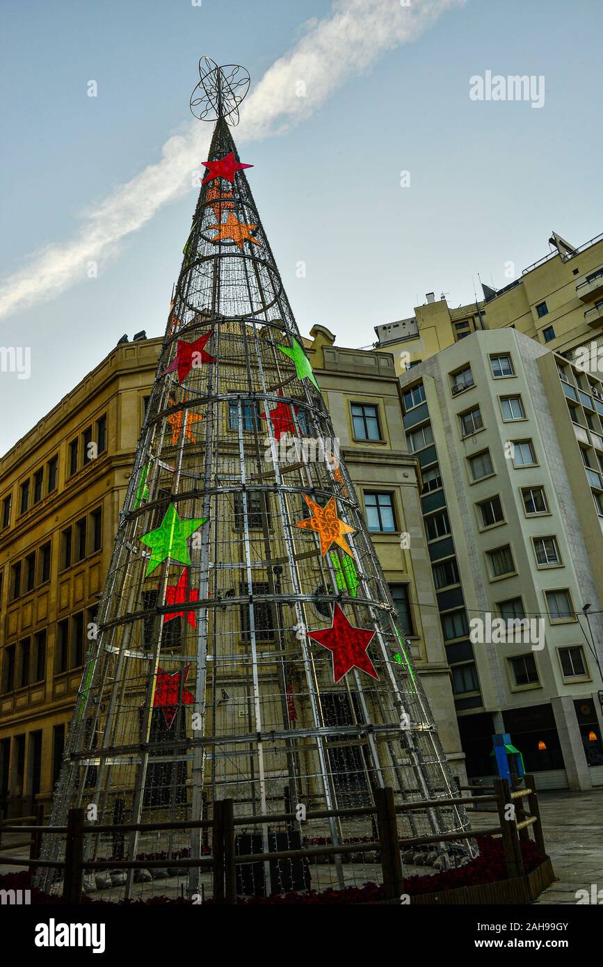 Normal Christmas tree in Spain Stock Photo Alamy