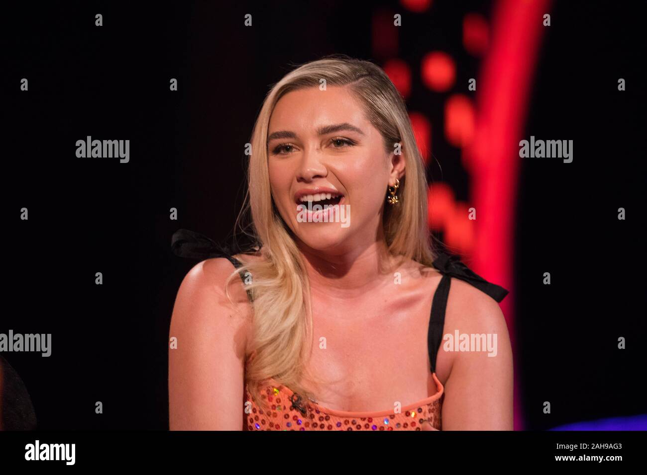 Florence Pugh during the filming for the Graham Norton
