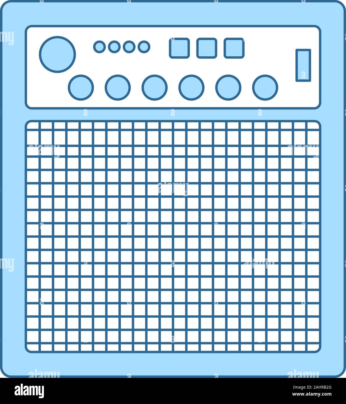 Audio Monitor Icon. Thin Line With Blue Fill Design. Vector ...