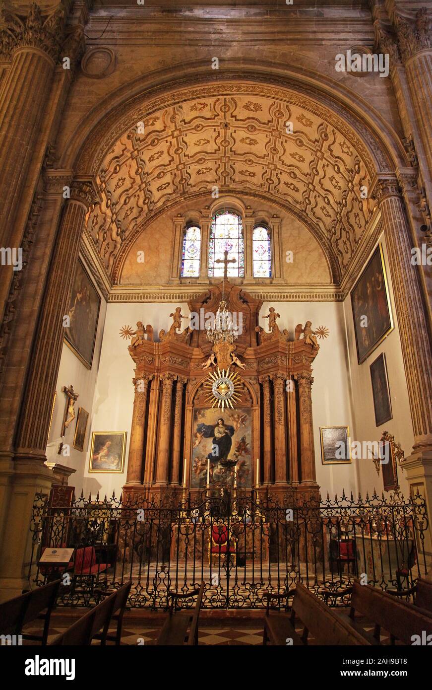 Chapel of the Immaculate Conception at the Cathedral of Our Lady of Incarnation 'the Cathedral' in the centre Malaga Costa del Sol Andalucia Spain Stock Photo