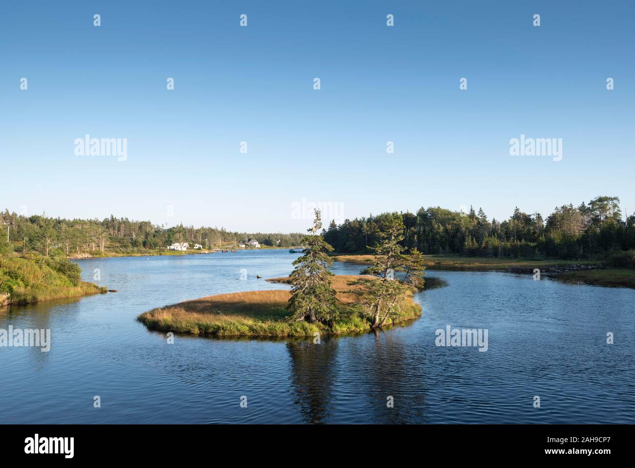 Island landscape near Port Dufferin, Nova Scotia, Canada Stock Photo