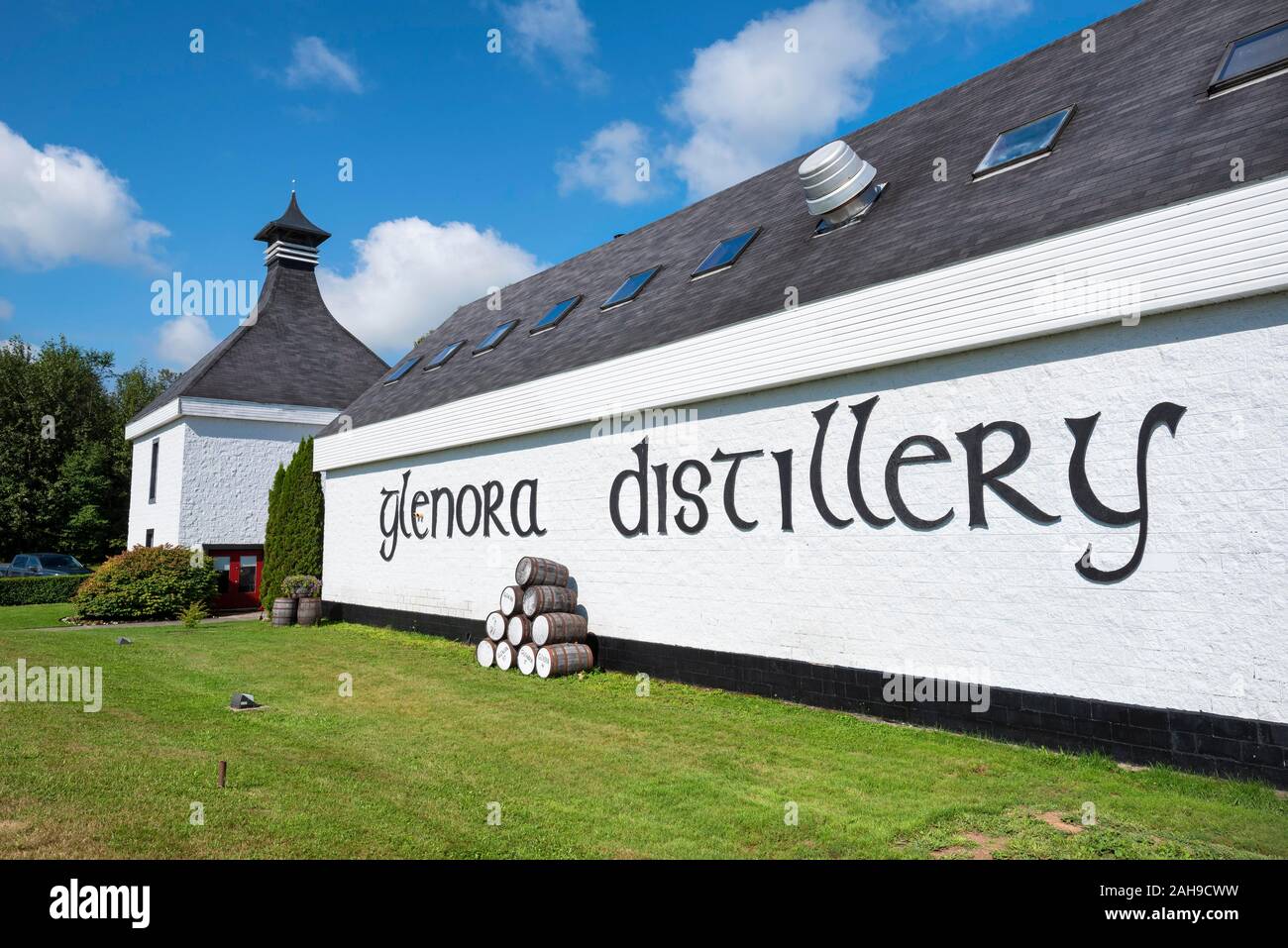 Glenora Distillery, Wisky Distillery, Glenville, Cape Breton Island, Nova Scotia, Canada Stock Photo