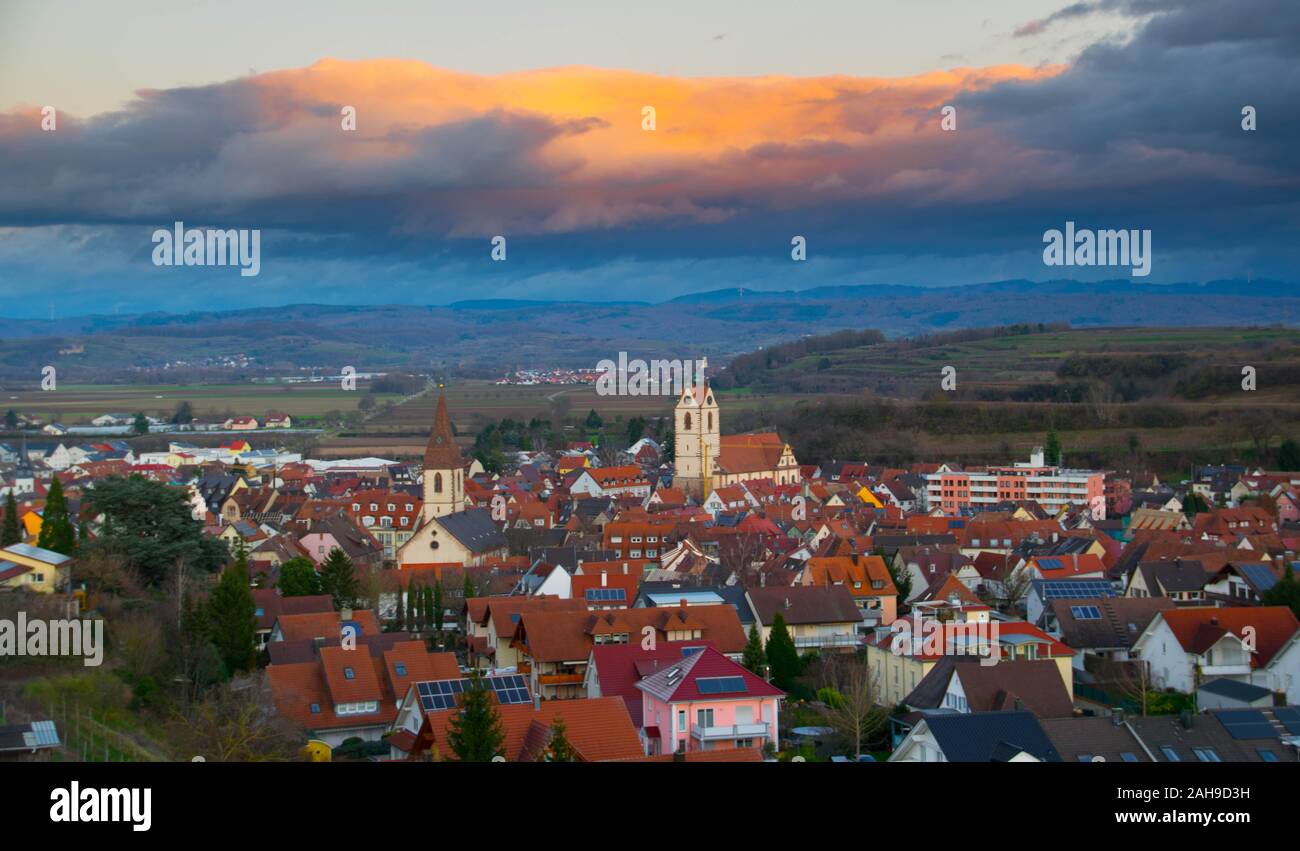 View to the city of Endingen in the Kaiserstuhl area in germany Stock Photo