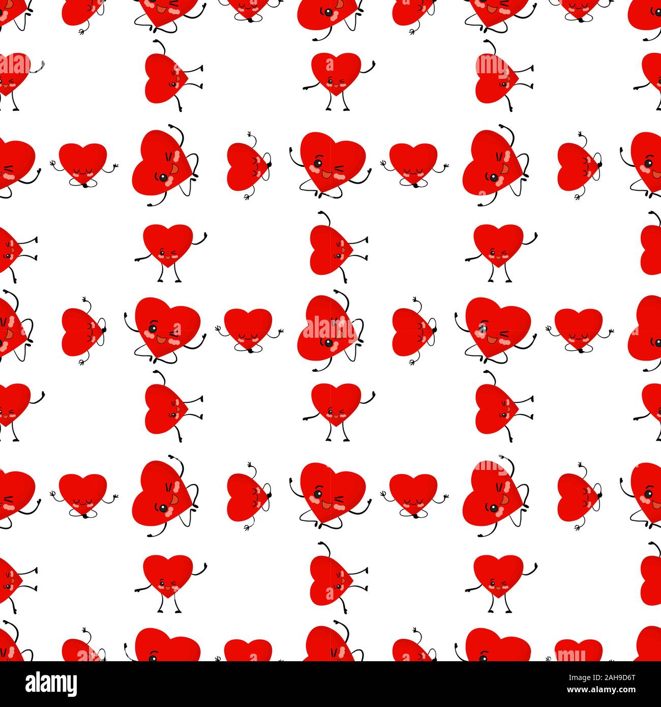 Valentine's day pattern. Red hearts on a white background vector ...