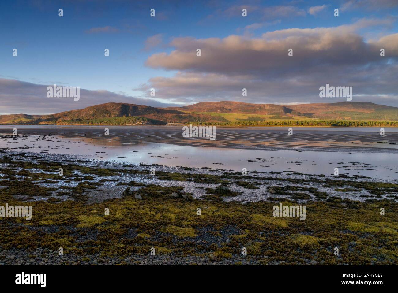 Landscape of Loch Fleet Sutherland Scotland UK Stock Photo