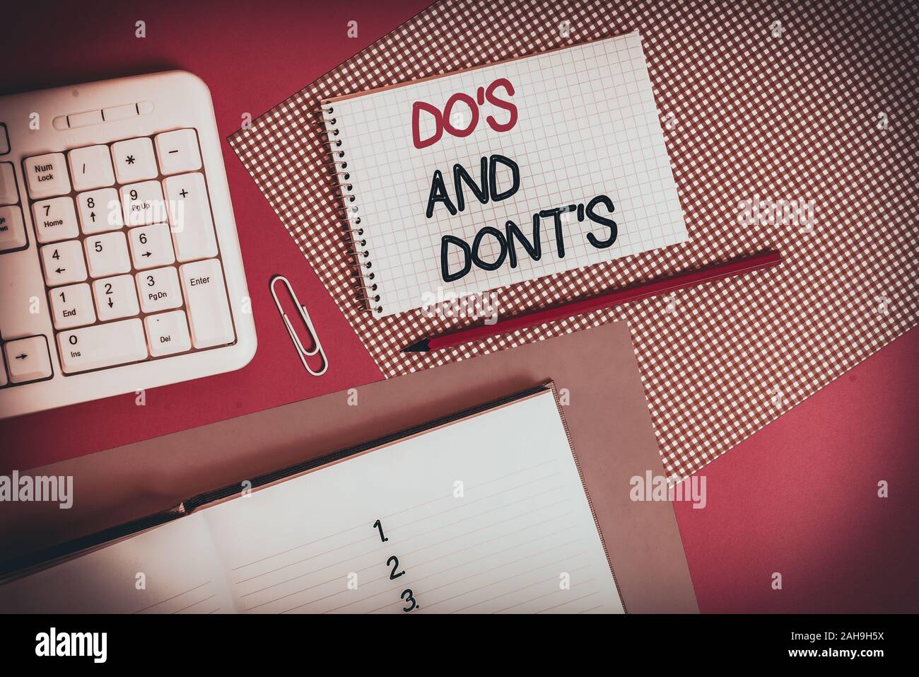 Writing note showing Do S And Don tS. Business concept for Rules or ...