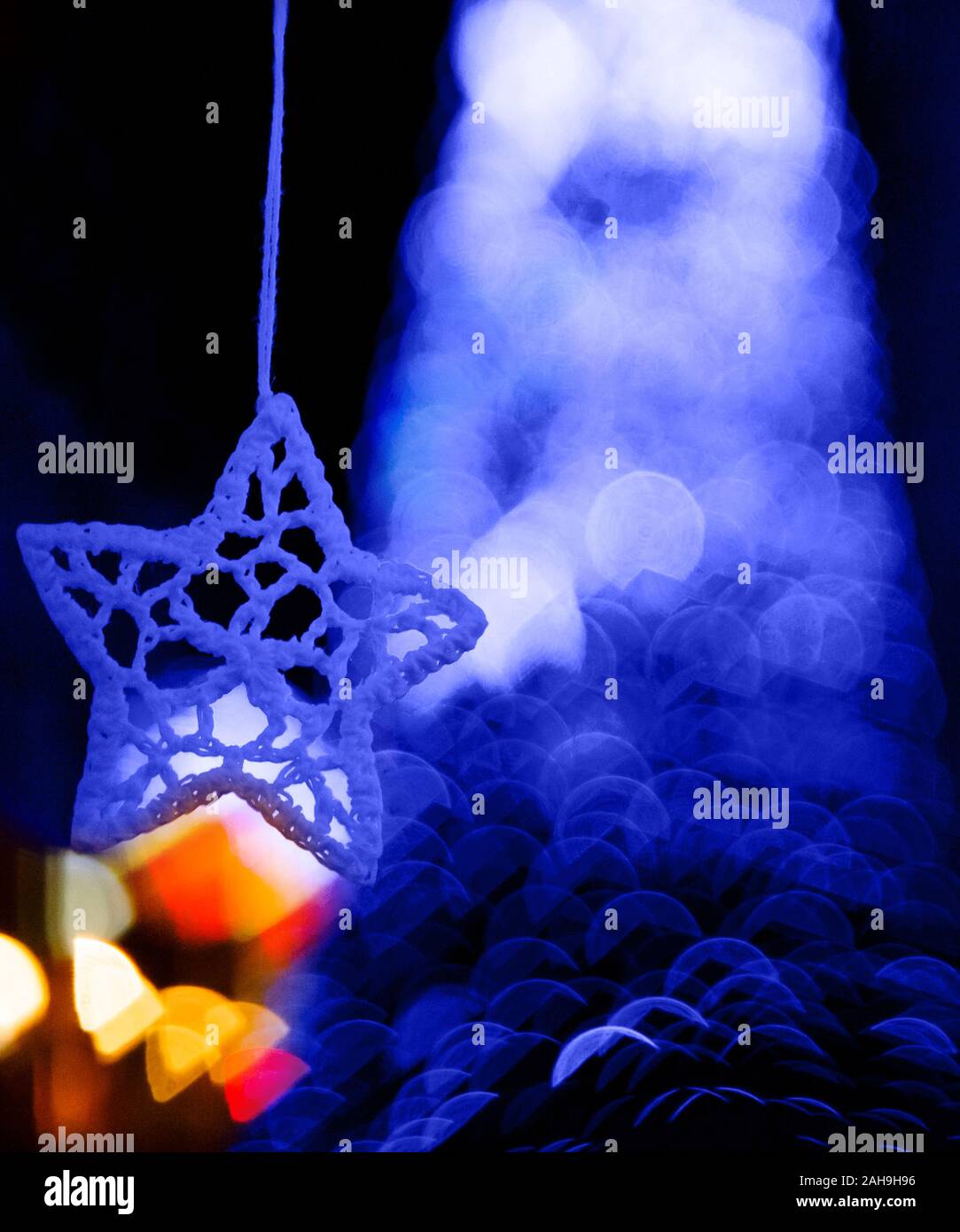 christmas tree in blue Stock Photo Alamy