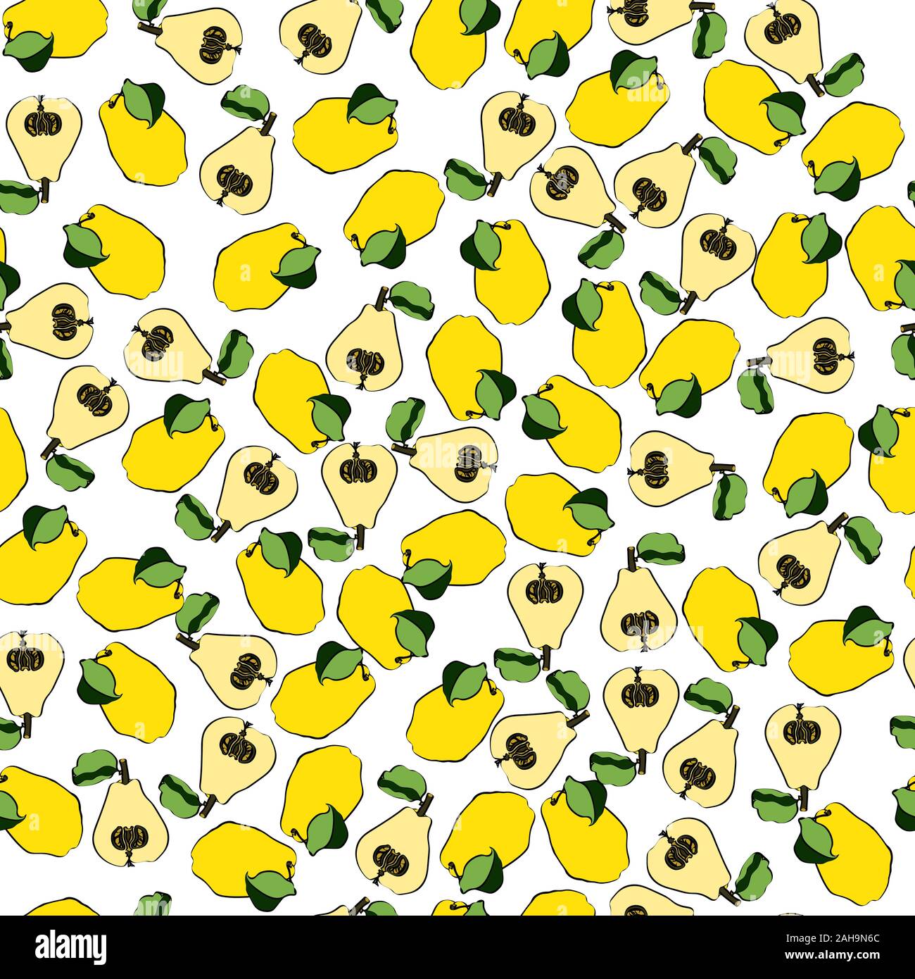 Ink vector original quince pattern on white Stock Vector Image & Art ...