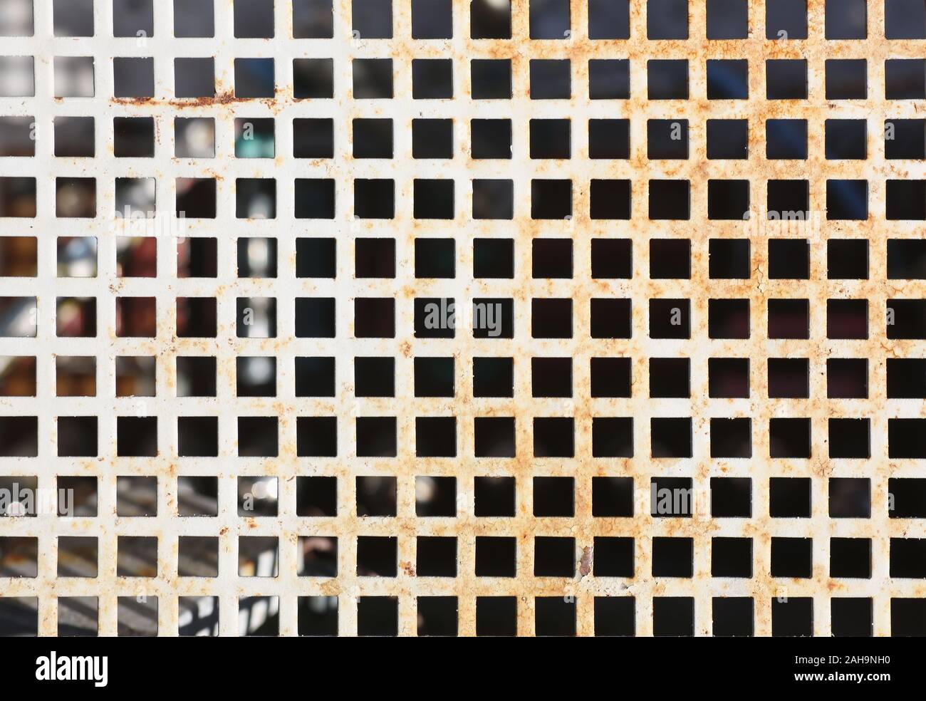 Metal background with rust flat squares Stock Photo