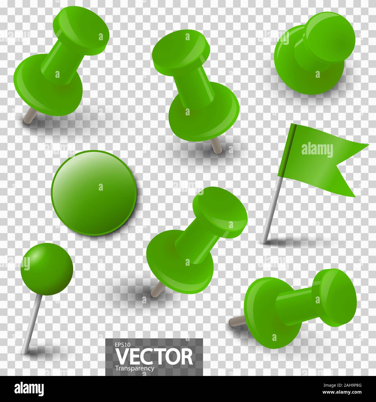 collection of different pin needles in one color with vector