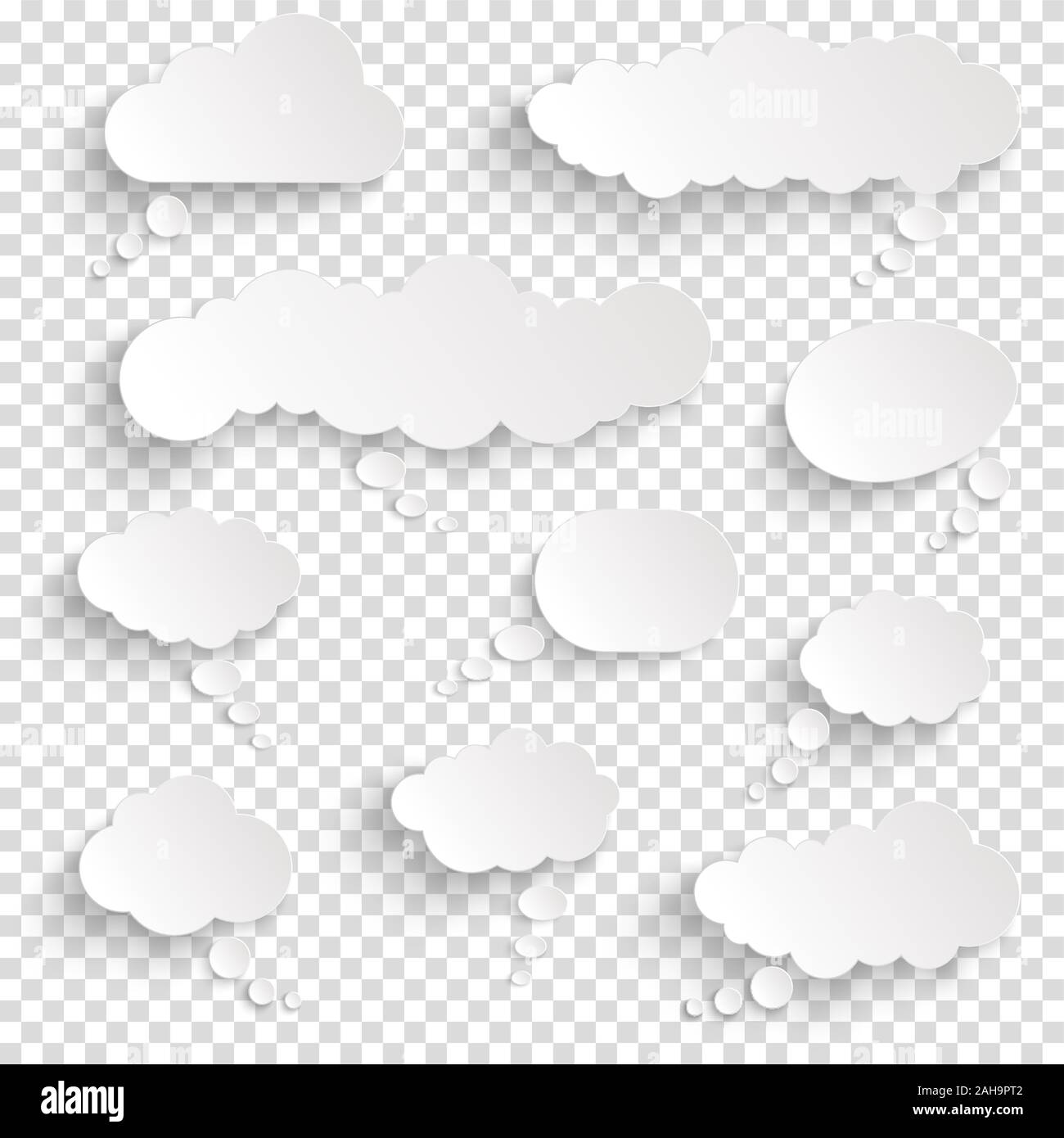illustration of speech bubbles with shadow looking like stickers with ...