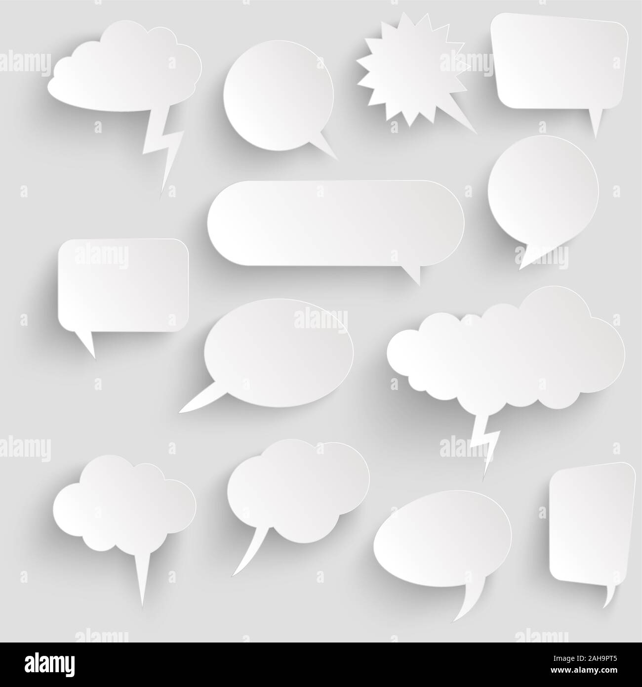 illustration of speech bubbles with shadow looking like stickers Stock ...