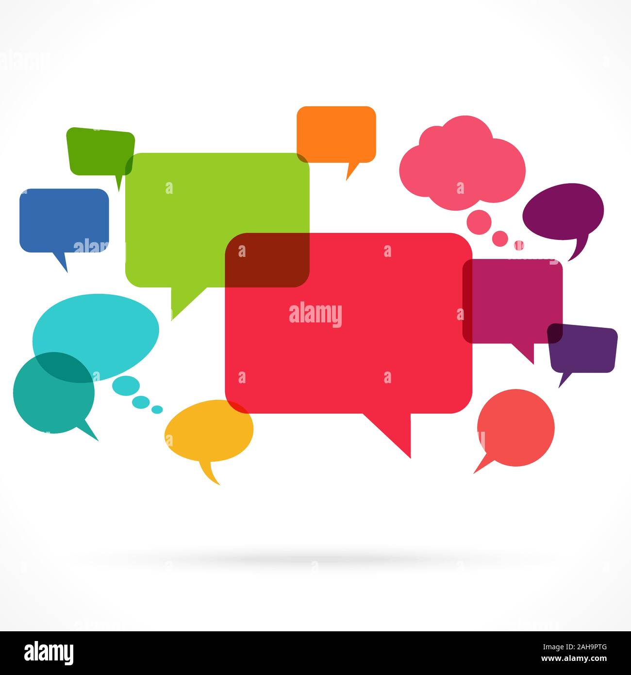 illustration of colored speech and thought bubbles with space for text Stock Vector