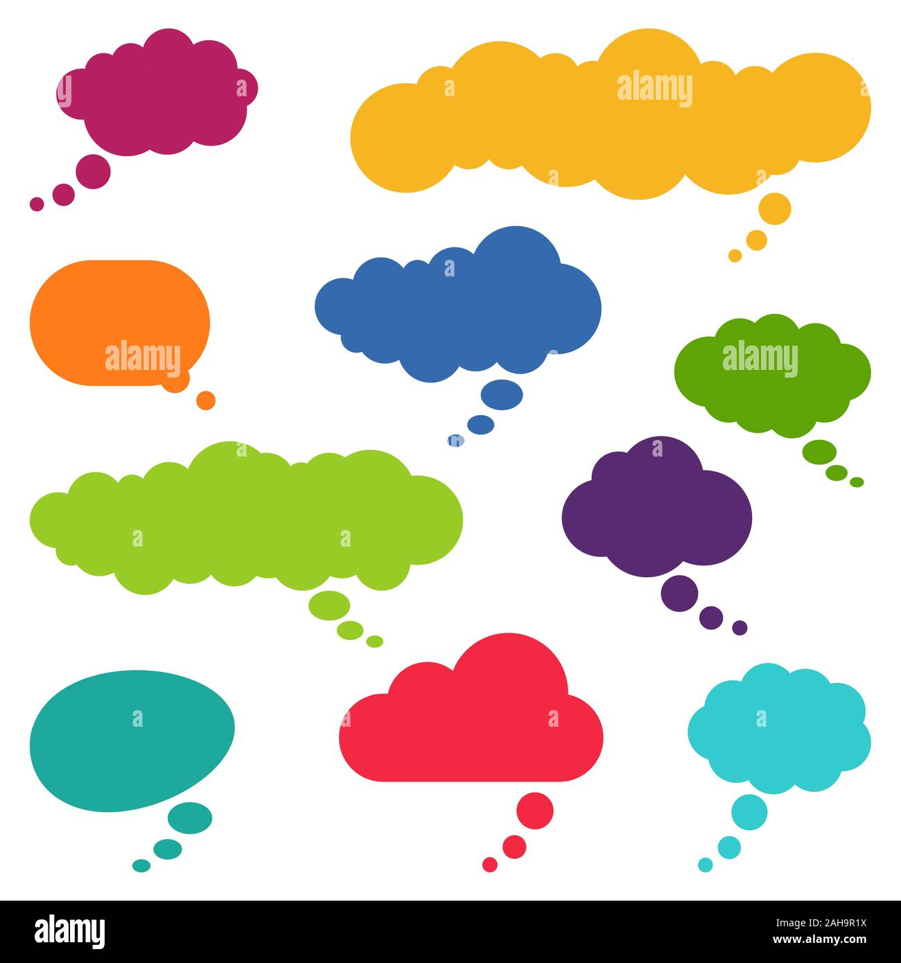 collection of different speech bubbles and thought bubbles with space for text Stock Vector
