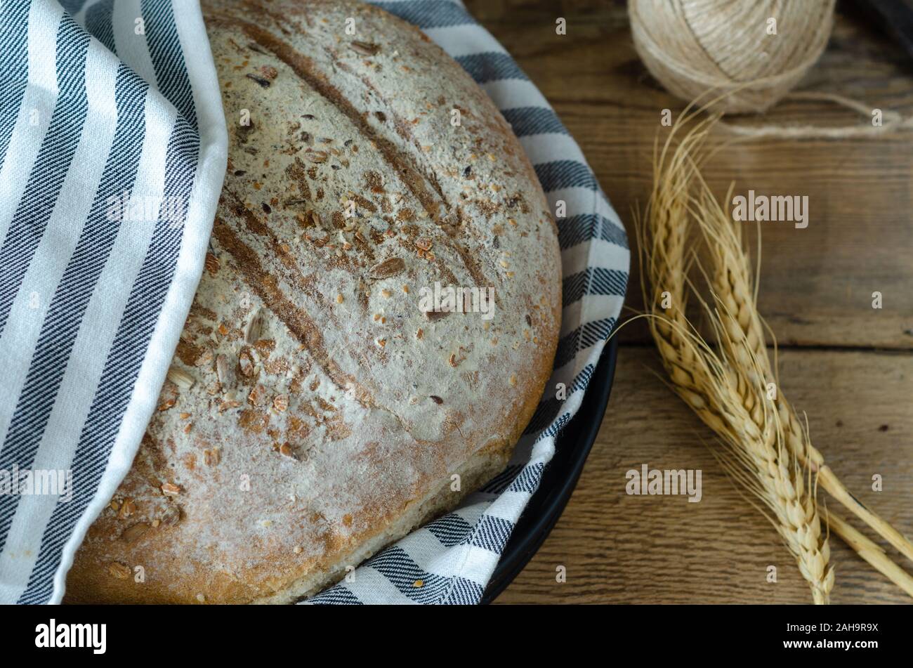 Homemade sourdough bread food photography recipe idea Stock Photo