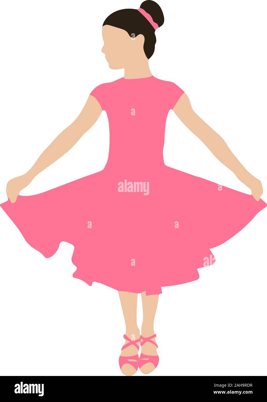 Dancing Girl In Dress Colored Silhouette 2AH9RDR 