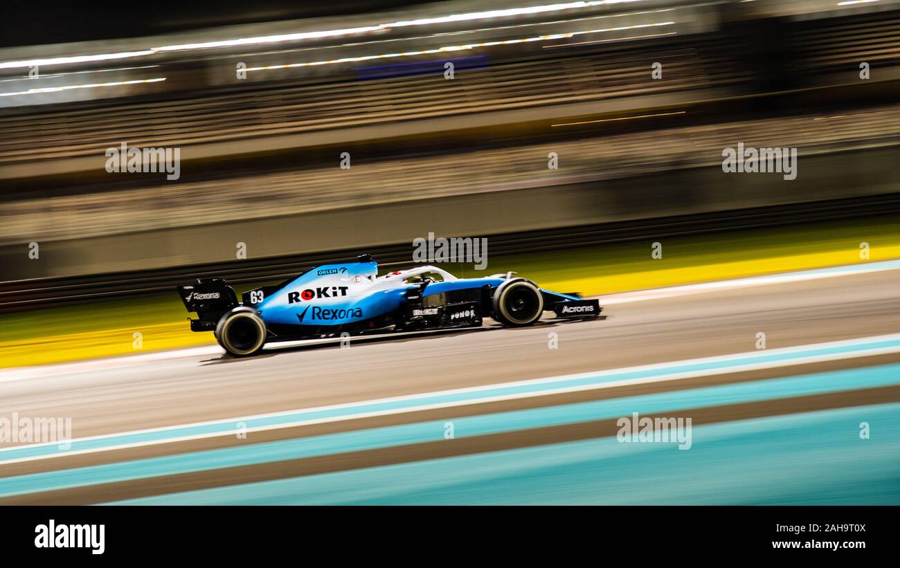 UAE/Abu Dhabi - 29/11/2019 - #63 George RUSSELL (GBR, Team Williams, FW42) during FP2 ahead of qualifying for the Abu Dhabi Grand Prix Stock Photo