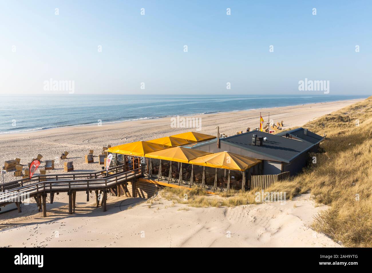 Dünen, Strand, Meer, Strandrestaurant, Wenningstedt, Sylt Stock Photo