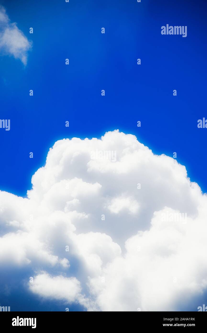 Blue gray cloudy spring sky natural background Stock Photo