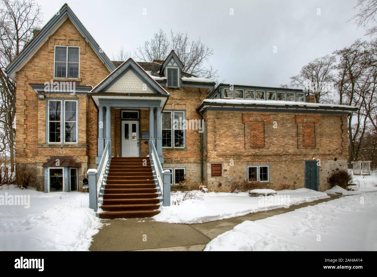 The Historic Homer Watson House in Kitchener, Canada in winter Stock