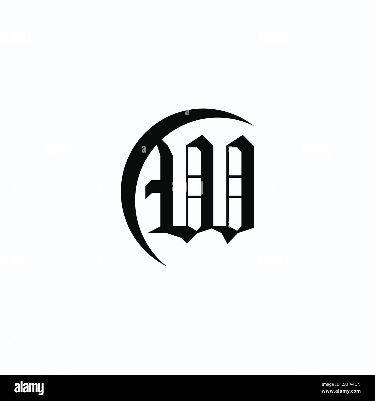 Initial letter fw or wf logo design template Stock Vector