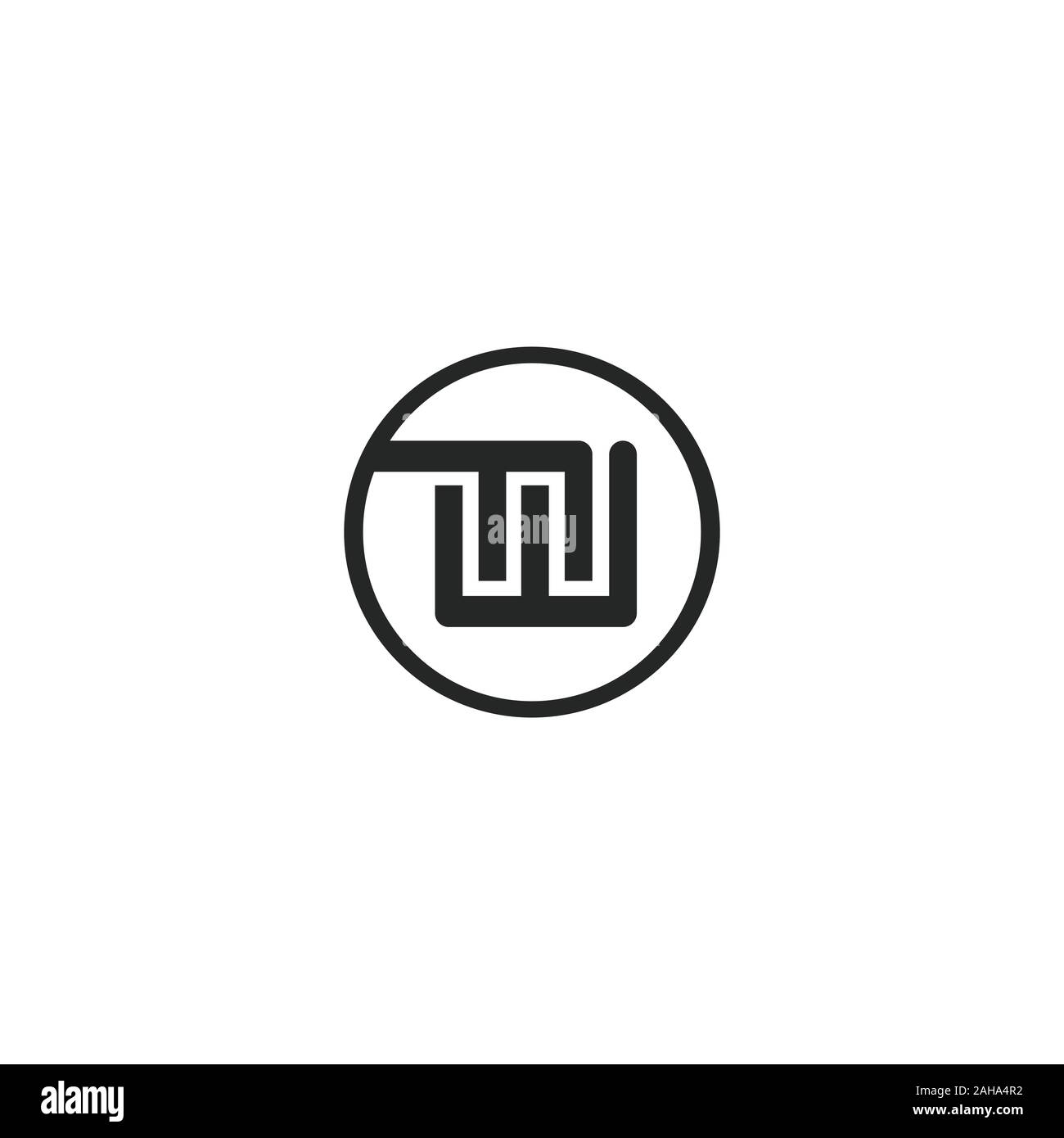 Initial letter fw or wf logo design template Stock Vector