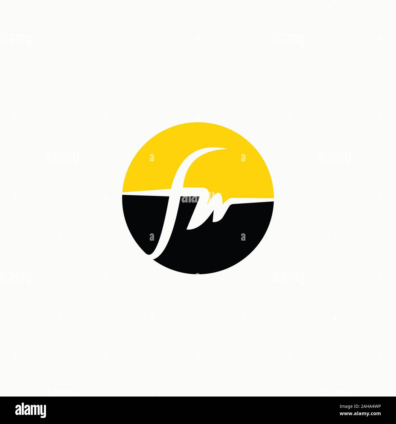 Initial letter fw or wf logo design template Stock Vector
