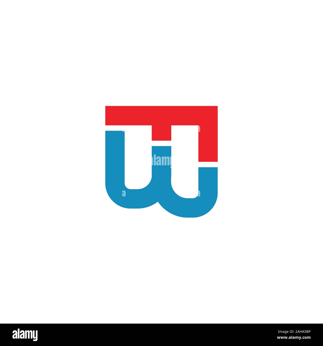 Initial letter fw or wf logo design template Stock Vector