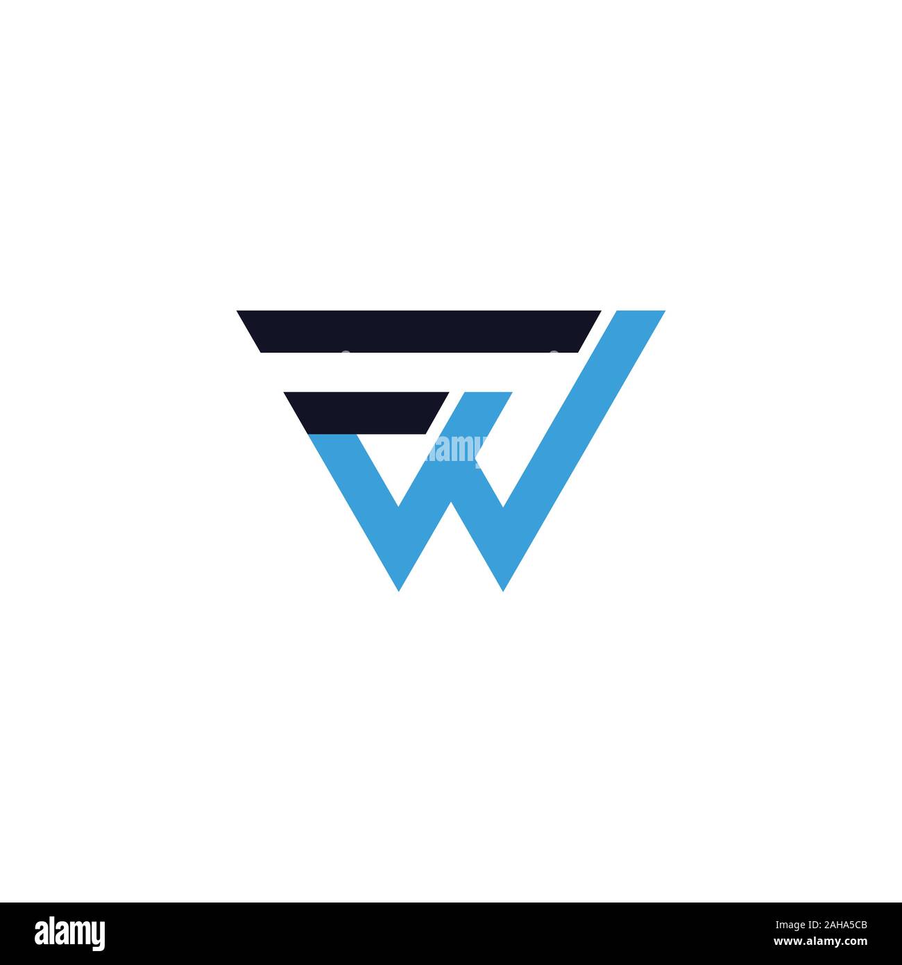 Initial letter fw or wf logo design template Stock Vector