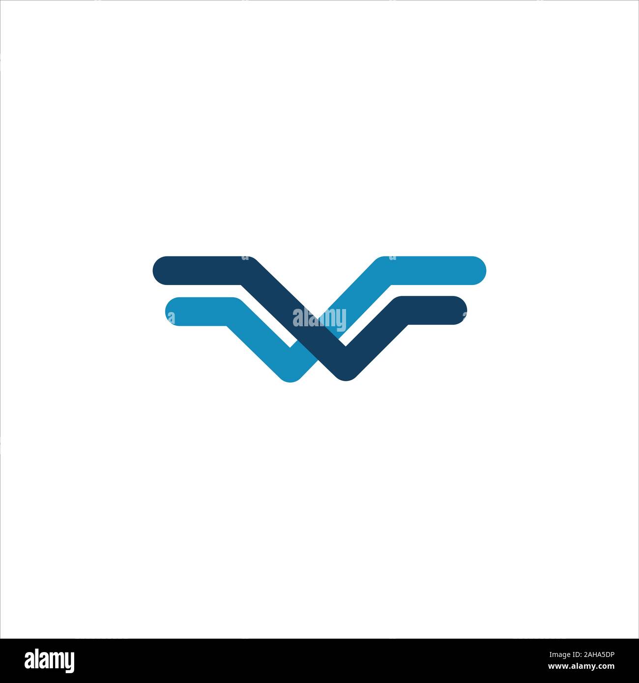 Initial letter fw or wf logo design template Stock Vector