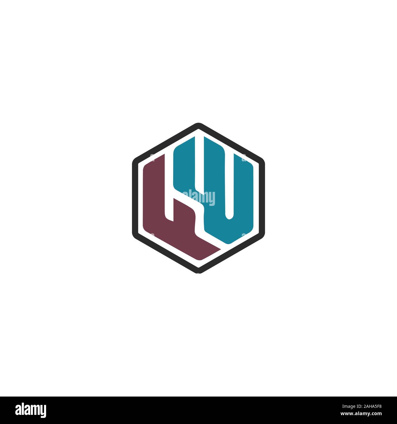 Initial letter fw or wf logo design template Stock Vector