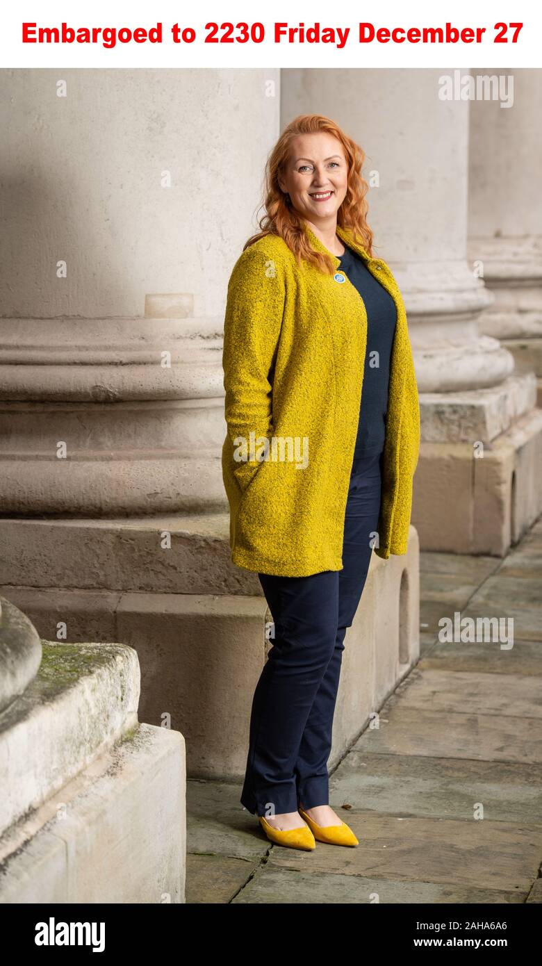 Embargoed to 2230 Friday December 27 Nicolette Peel, who has been awarded an MBE for services to women with cancer during pregnancy in the New Year's Honours List, at Admiralty House, London. Stock Photo