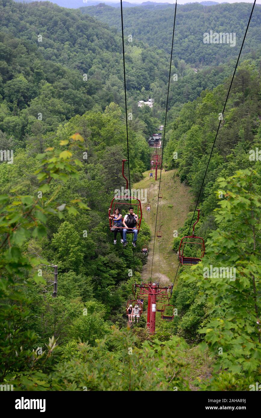chair lift,Natural Bridge State Resort Park,parks,recreation,convenience,convenient,alternative to hiking,hike,hikes,Kentucky,RM USA Stock Photo