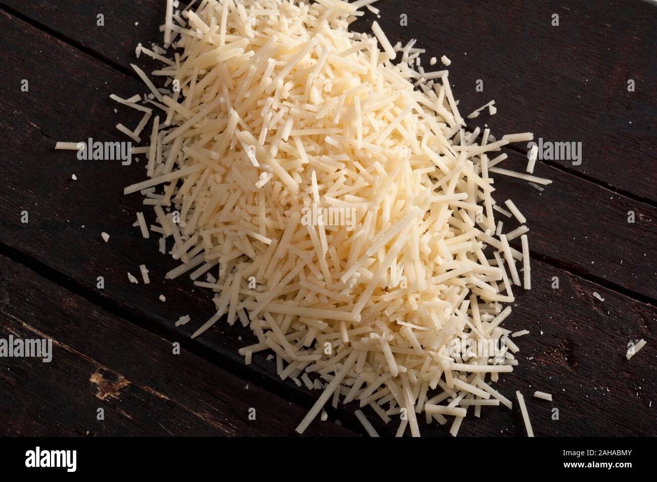Shredded Parmesan Cheese Pile Stock Photo