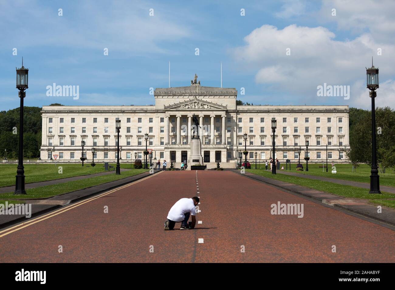 15.07.2019, Belfast, Northern Ireland, Great Britain - Stormont Castle, seat of the Northern Ireland Assembly and government of Northern Ireland, when Stock Photo