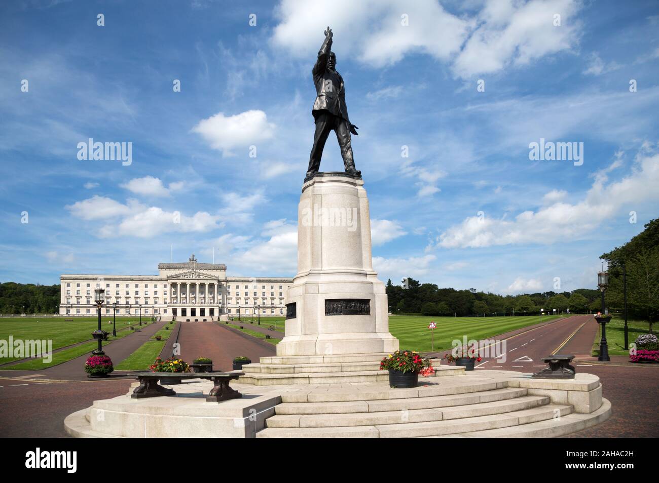 15.07.2019, Belfast, Northern Ireland, Great Britain - Stormont Castle, seat of the Northern Ireland Assembly and government of Northern Ireland - sus Stock Photo