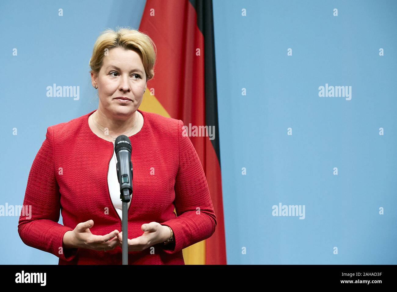 13.11.2019, Berlin, Berlin, Germany - Dr. Franziska Giffey, Federal Minister for Family Affairs. The Minister made a press statement on the expansion Stock Photo