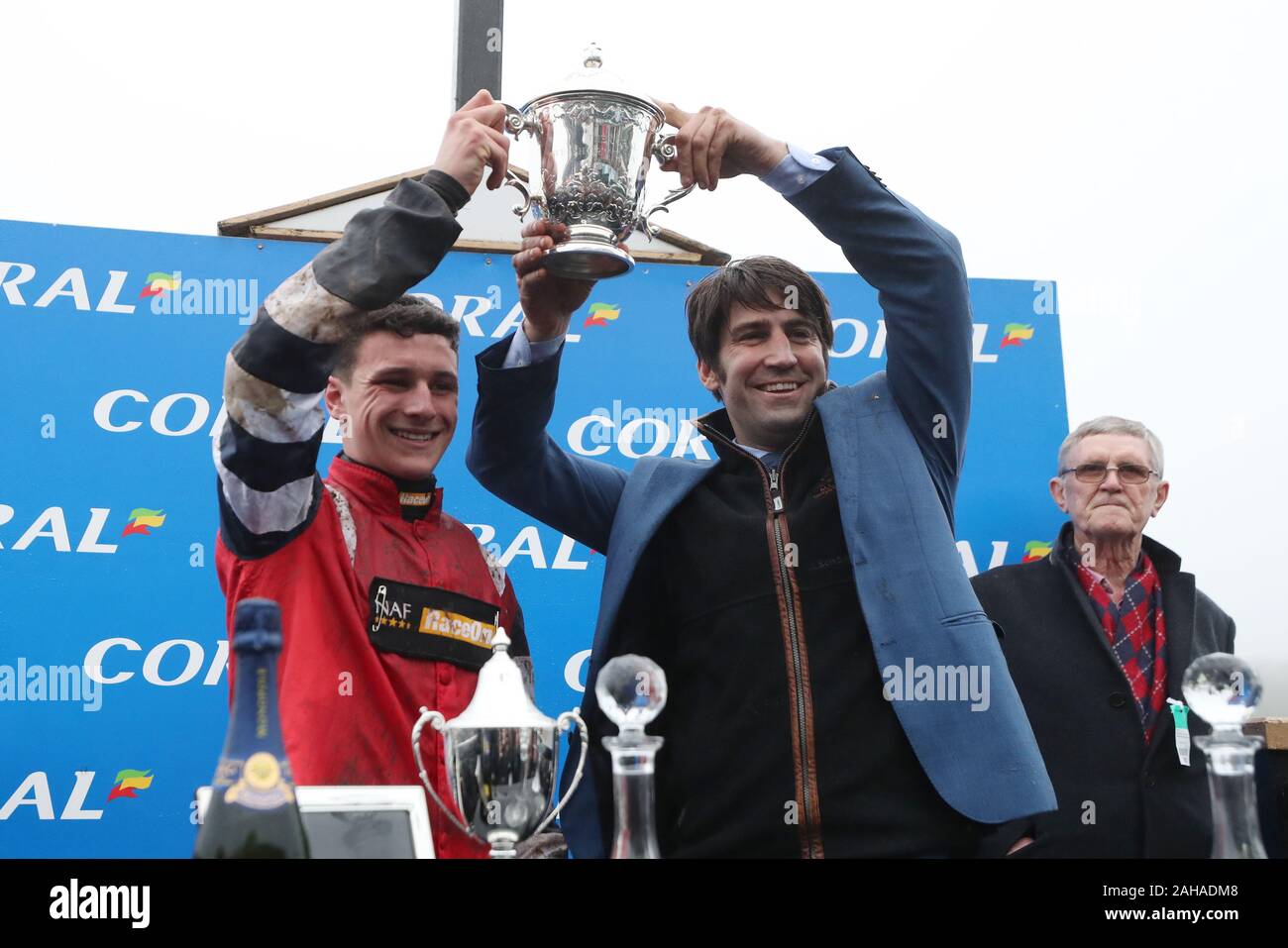 Jack Tudor celebrates his victory on Potters Corner in the Coral Welsh