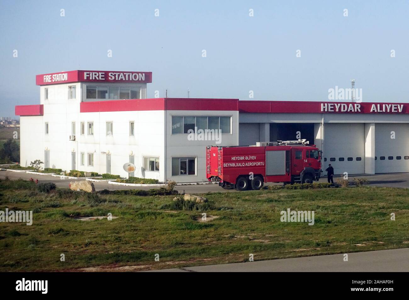 25.03.2018, Baku, , Azerbaijan - Airport Fire Department of Heydar Aliyev International Airport. 00S180325D270CAROEX.JPG [MODEL RELEASE: NO, PROPERTY Stock Photo