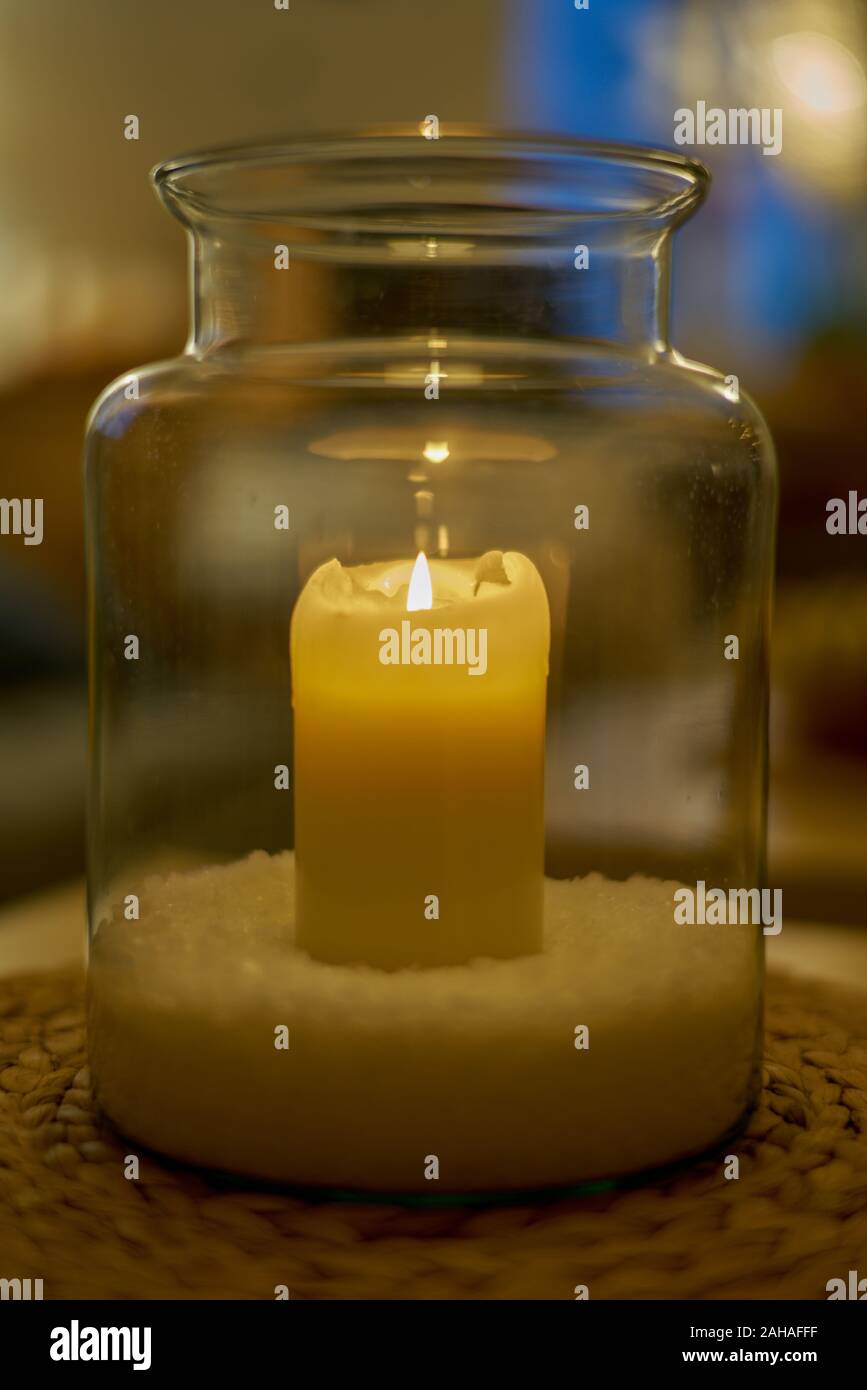 Candle jar burning hires stock photography and images Alamy