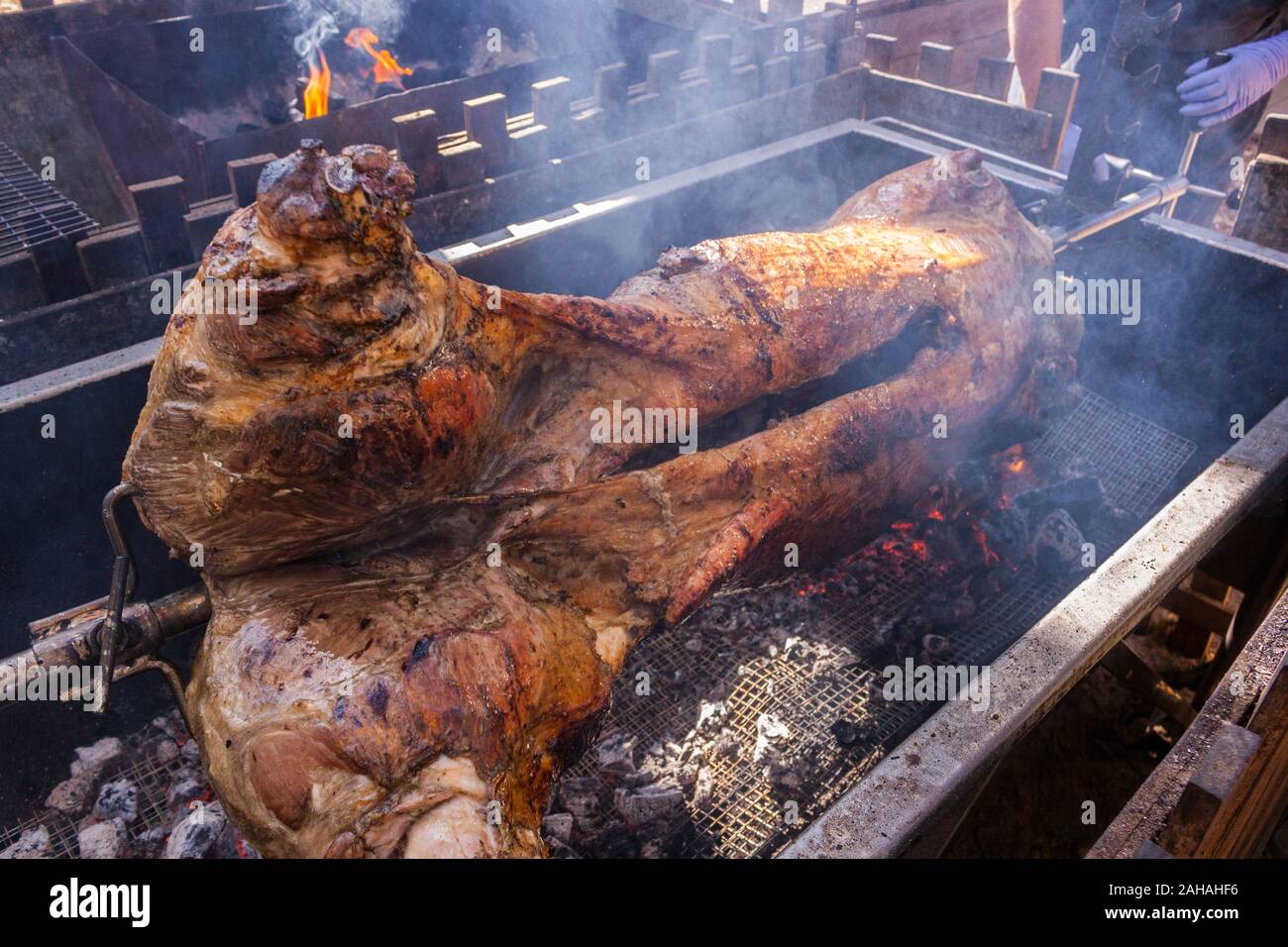 Big Barbecue for a Banquet Stock Photo