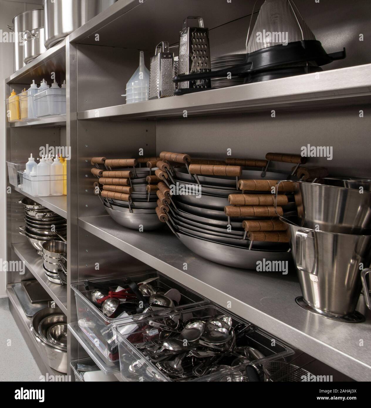 Professional Cooking Utensils Hanging Restaurant Kitchen Stock Photo by  ©.shock 193223954