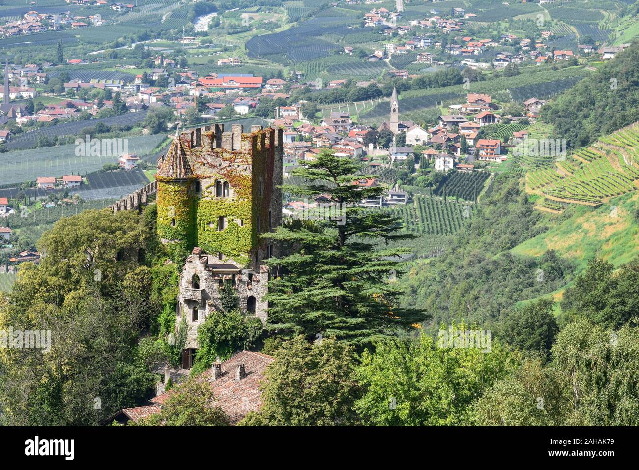 Brunnenburg Castle Fontana in Tirol, South Tyrol, Italy Stock Photo