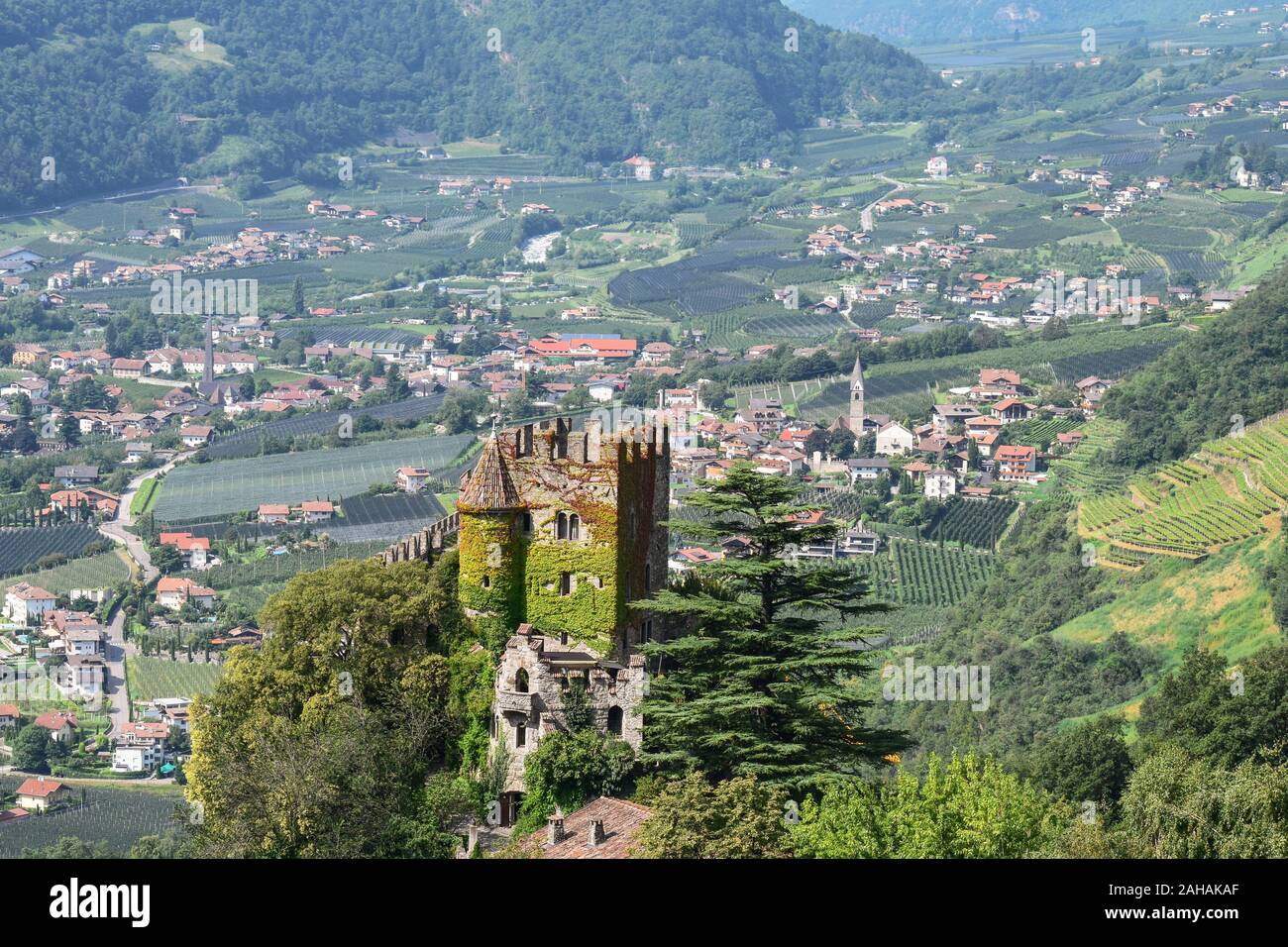 Brunnenburg Castle Fontana in Tirol, South Tyrol, Italy Stock Photo
