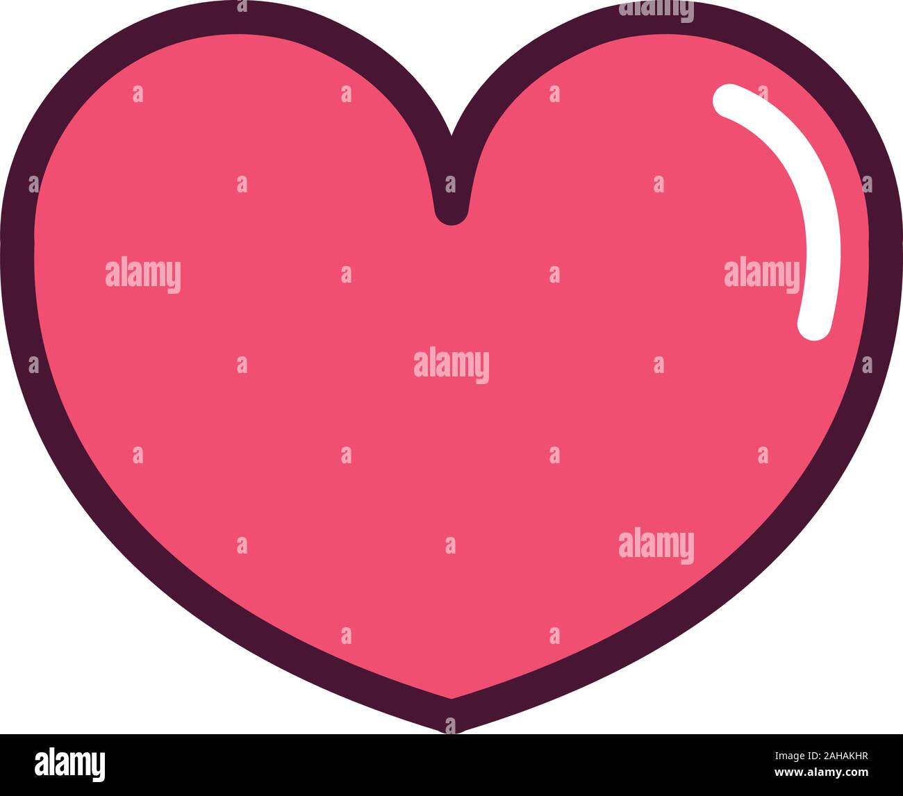 happy valentines day red heart love romantic icon vector illustration ...