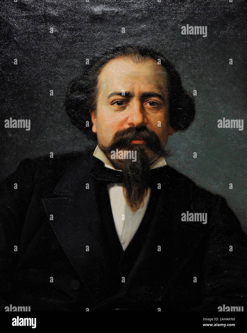 Adelardo Lopez de Ayala (1828-1879). Spanish politician and dramatist. Portrait by Ignacio Suarez Llanos (1830-1881), 1880. Museum of Romanticism. Madrid. Spain. Stock Photo