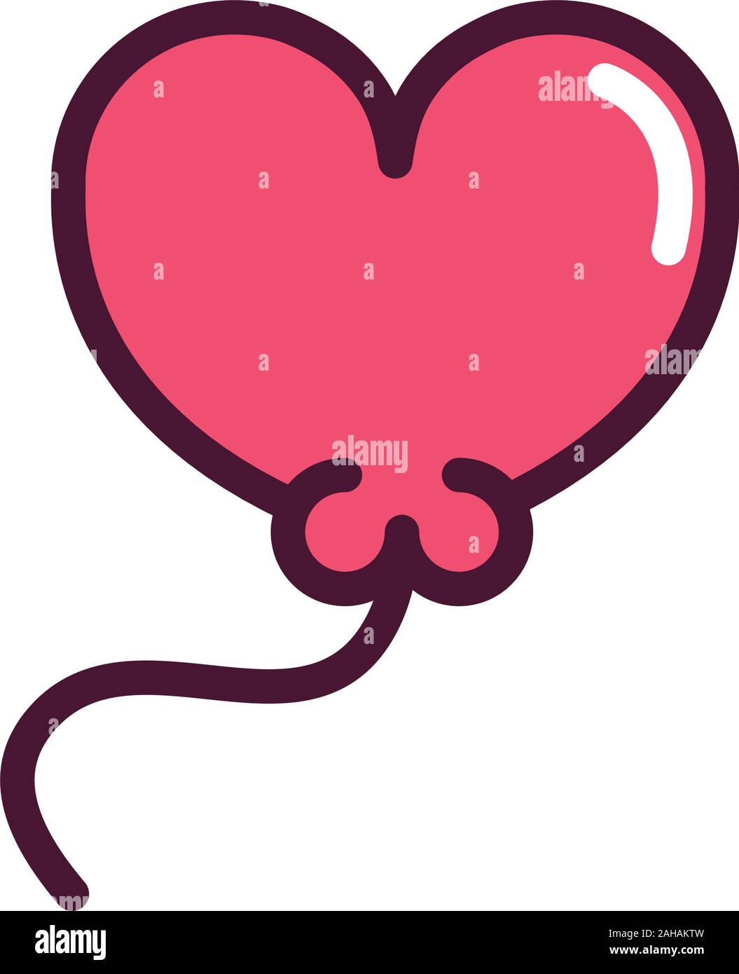 happy valentines day balloon shape heart love romantic feeling icon ...