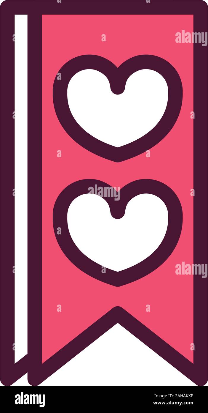 happy valentines day pendant hearts love romantic feeling icon vector ...