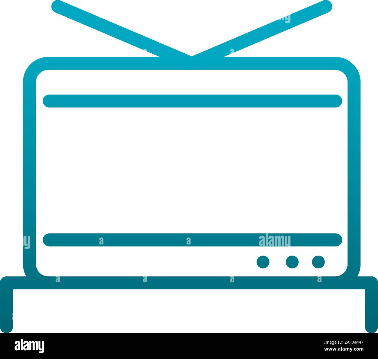 tv device technology analogue communications vector illustration gradient line Stock Vector